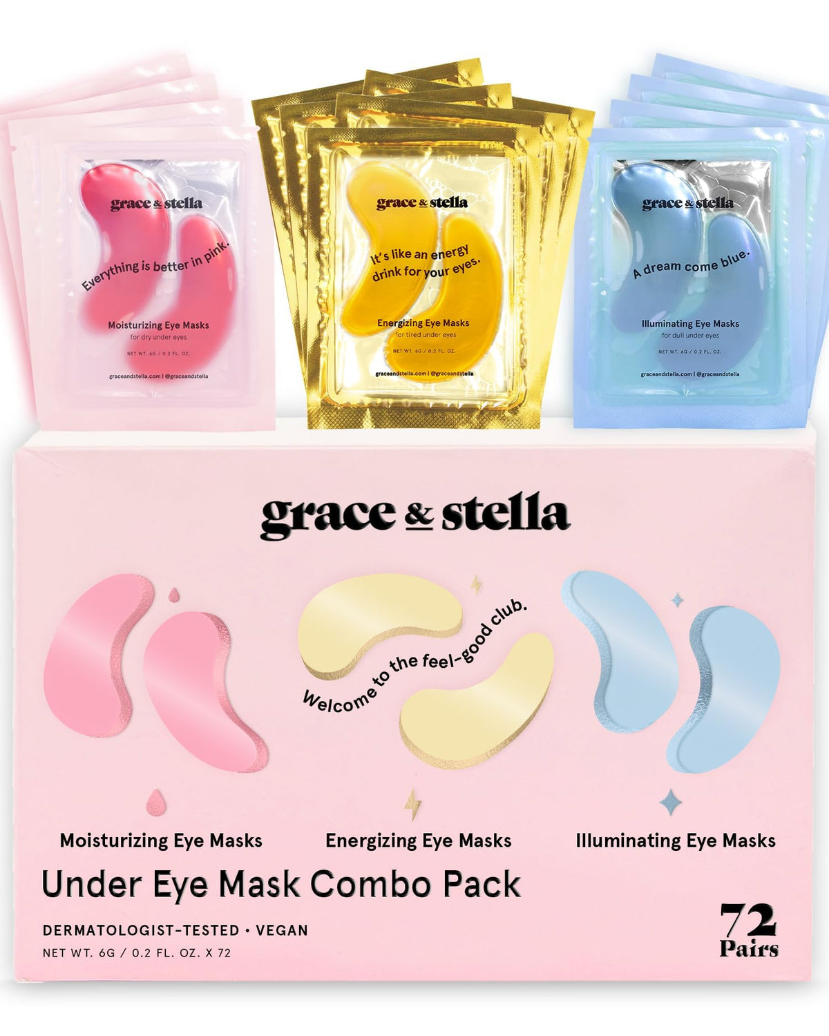 grace & stella Under Eye Patches Eye Masks for Puffy Eyes and Dark Circles - Gifts for Women, Bridesmaids, Birthdays, Bachelorette Party, Self Care Gifts for Women