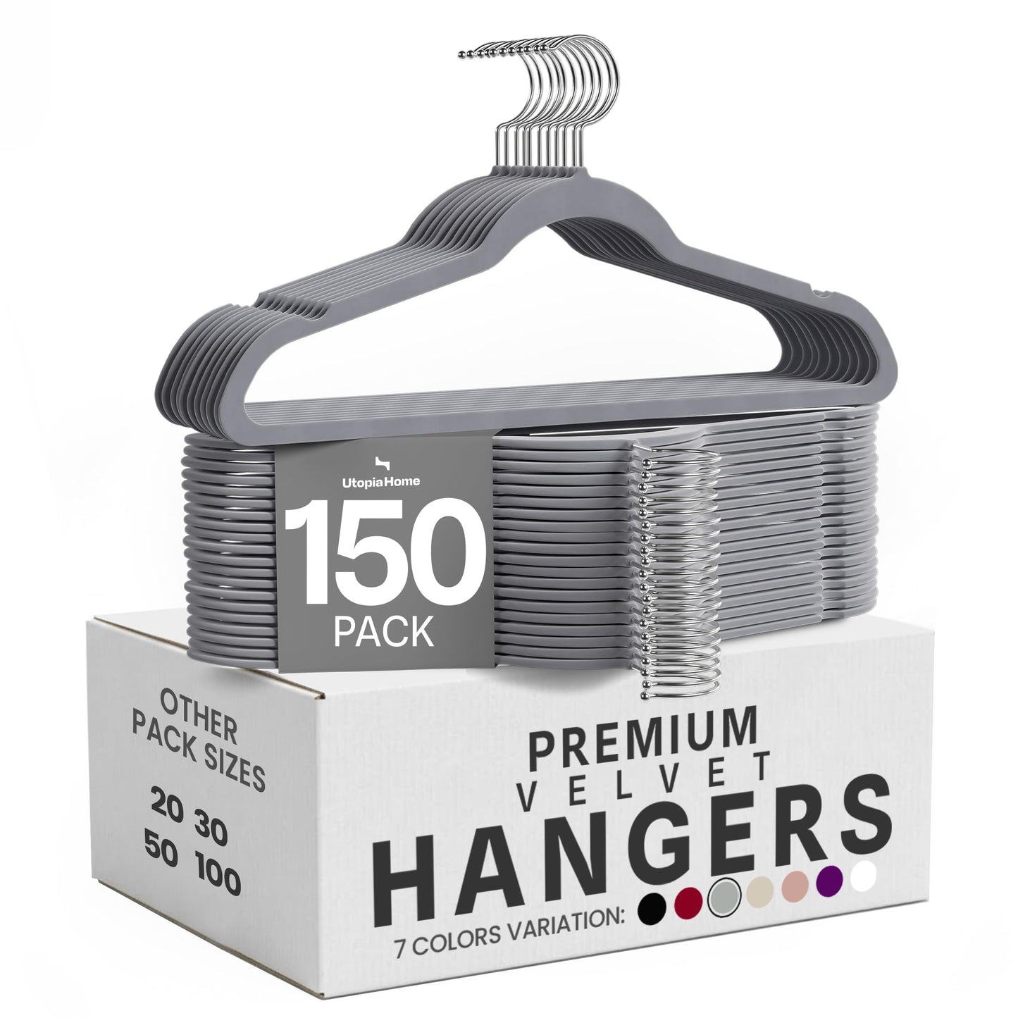 Velvet Hangers with Pants Bar | Non-Slip Slim Hangers for Closet Organization