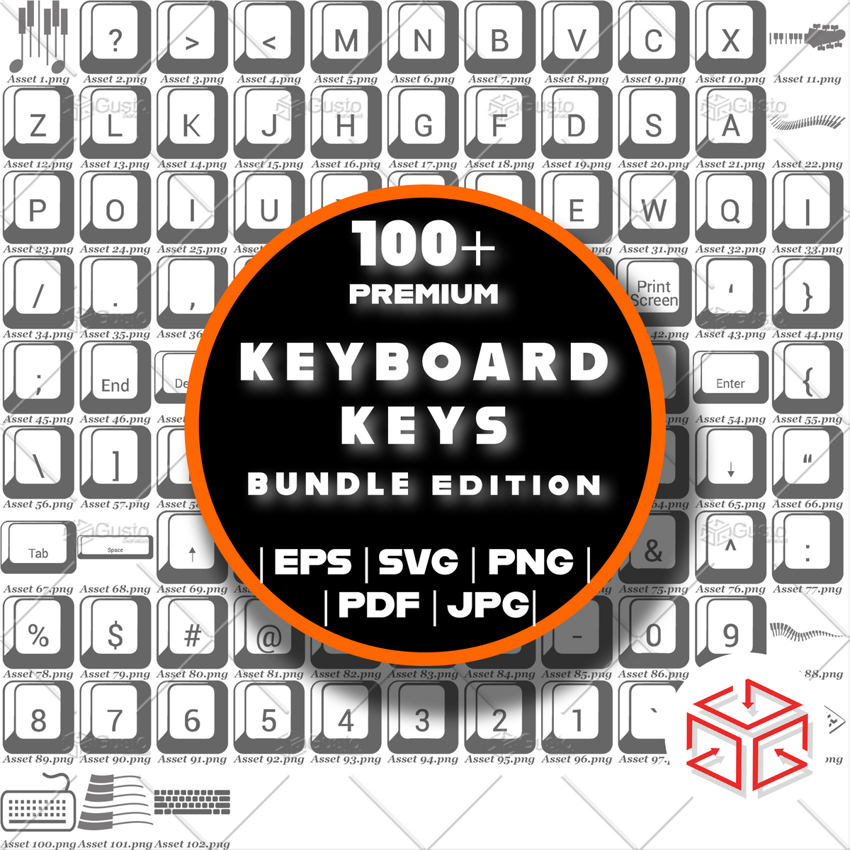 Keyboard Keys Bundle | Editable EPS, SVG, PNG, JPG Files for Tech-Themed Projects