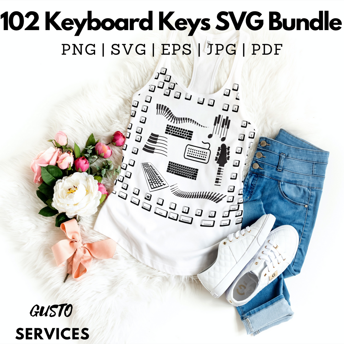 Keyboard Keys Bundle | Editable EPS, SVG, PNG, JPG Files for Tech-Themed Projects