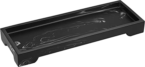 Luxspire Vanity Tray – Matte Black Bathroom &amp; Kitchen Organizer Tray