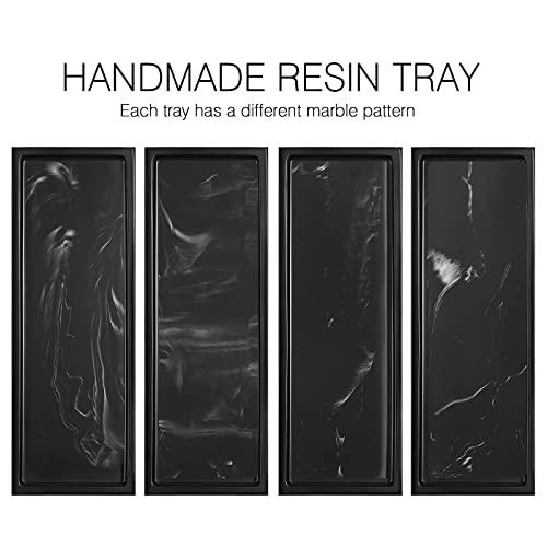 Luxspire Vanity Tray – Matte Black Bathroom &amp; Kitchen Organizer Tray