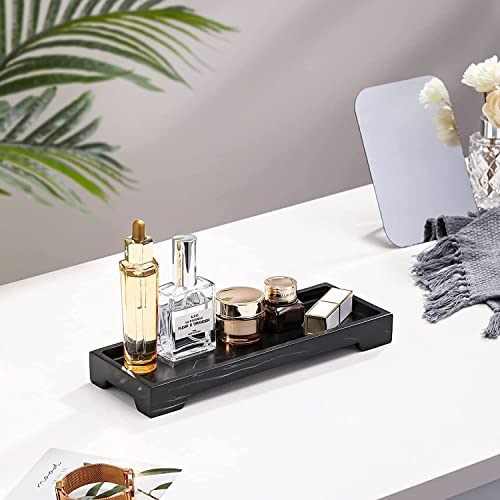 Luxspire Vanity Tray – Matte Black Bathroom &amp; Kitchen Organizer Tray