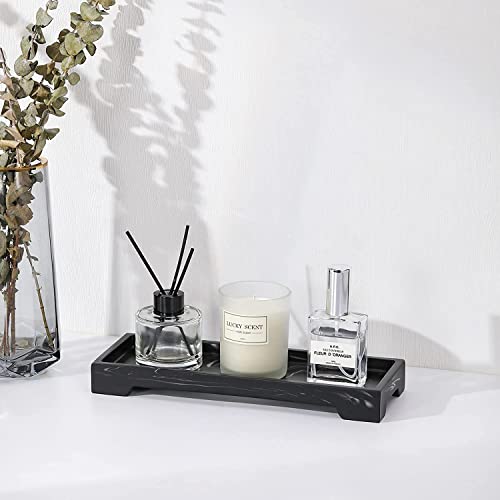Luxspire Vanity Tray – Matte Black Bathroom &amp; Kitchen Organizer Tray