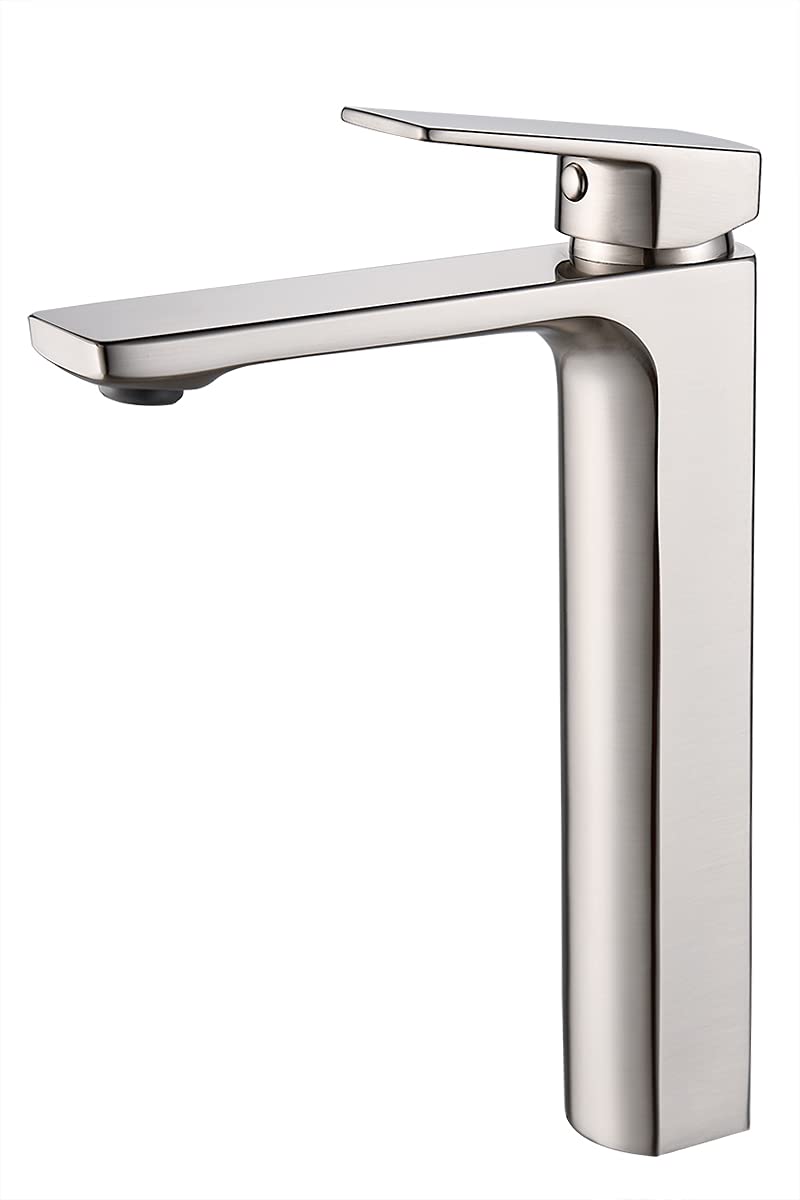 Brushed Nickel Bathroom Faucet Single Handle Bathroom Faucet 1 or 3 Hole Bathroom Sink Faucet with Deck Plate RV Bathroom Faucet 1.2 GPM