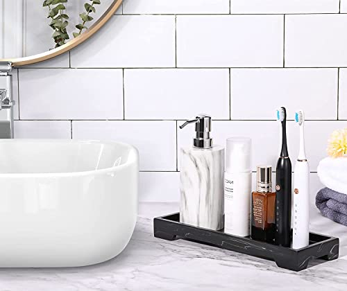 Luxspire Vanity Tray – Matte Black Bathroom &amp; Kitchen Organizer Tray