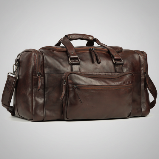 MET Premium Leather Small Duffle Bag. Urban Weekend Carry-On