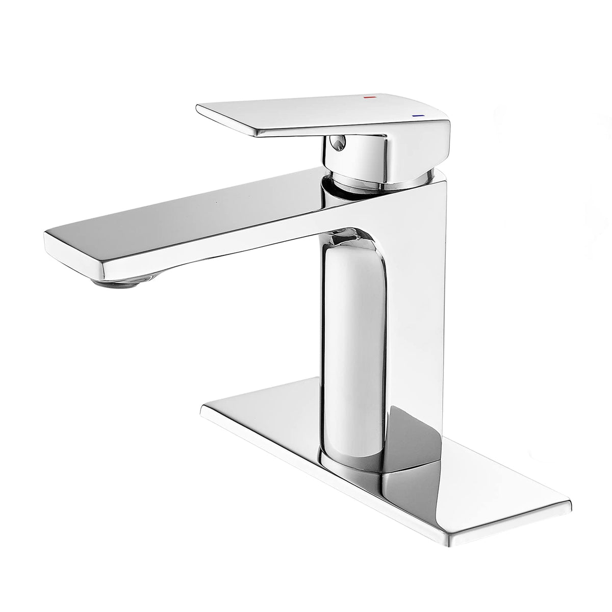 Brushed Nickel Bathroom Faucet Single Handle Bathroom Faucet 1 or 3 Hole Bathroom Sink Faucet with Deck Plate RV Bathroom Faucet 1.2 GPM