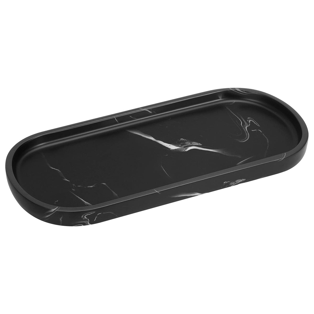 Luxspire Vanity Tray – Matte Black Bathroom &amp; Kitchen Organizer Tray