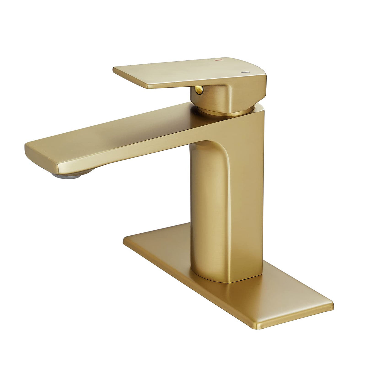 Brushed Nickel Bathroom Faucet Single Handle Bathroom Faucet 1 or 3 Hole Bathroom Sink Faucet with Deck Plate RV Bathroom Faucet 1.2 GPM