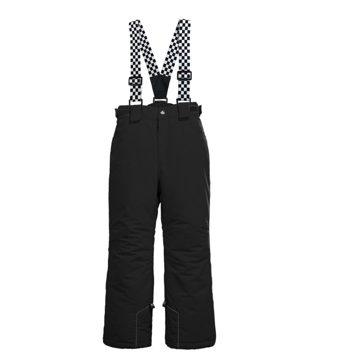 Kid's Snow Bib Pants Winter Waterproof Windproof Ski Pants Insulated Snowboard Overalls for Boys Girls(Black,14）