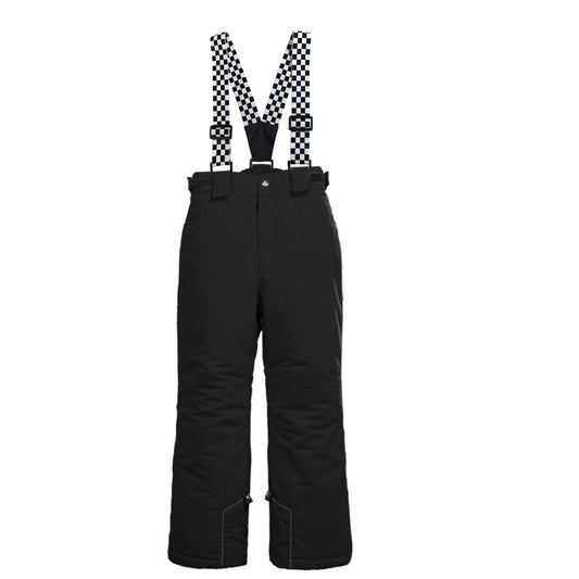 Kid's Snow Bib Pants Winter Waterproof Windproof Ski Pants Insulated Snowboard Overalls for Boys Girls(Black,14）