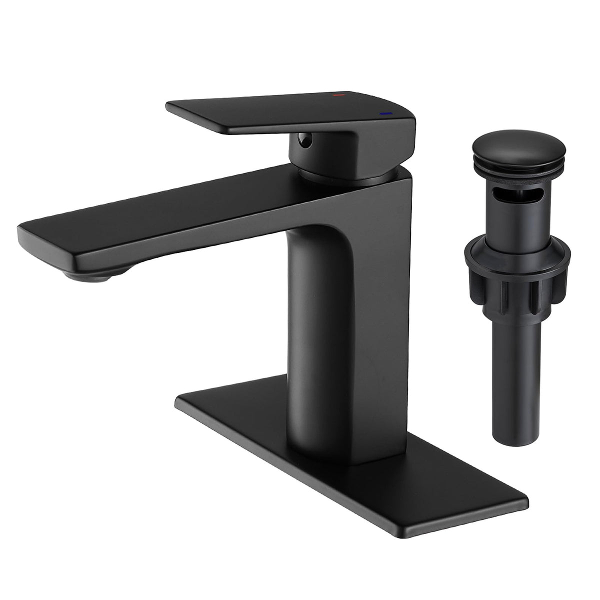 Brushed Nickel Bathroom Faucet Single Handle Bathroom Faucet 1 or 3 Hole Bathroom Sink Faucet with Deck Plate RV Bathroom Faucet 1.2 GPM