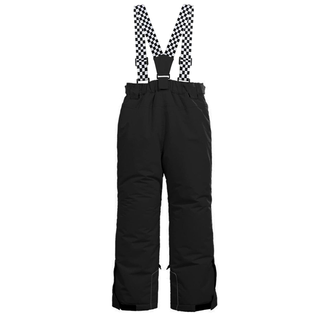 Kid's Snow Bib Pants Winter Waterproof Windproof Ski Pants Insulated Snowboard Overalls for Boys Girls(Black,14）