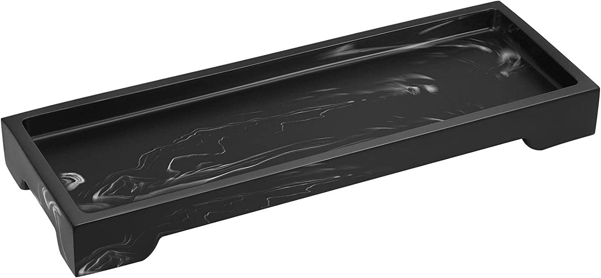 Luxspire Vanity Tray – Matte Black Bathroom &amp; Kitchen Organizer Tray