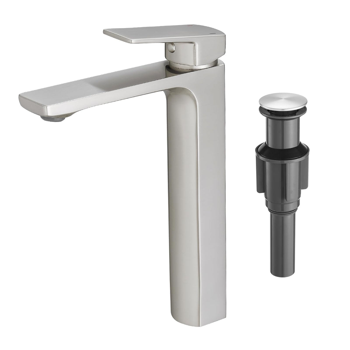 Brushed Nickel Bathroom Faucet Single Handle Bathroom Faucet 1 or 3 Hole Bathroom Sink Faucet with Deck Plate RV Bathroom Faucet 1.2 GPM
