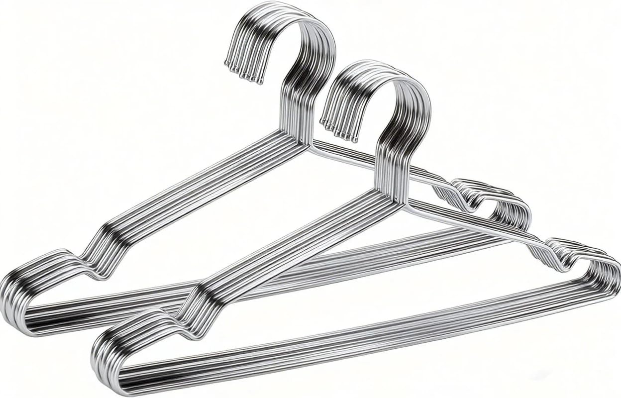 Seropy Stainless Steel Wire Hangers - Heavy Duty Clothes Hangers Bulk