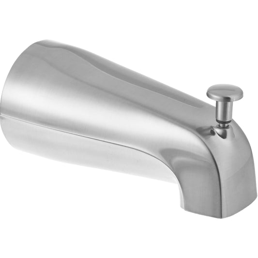 EZ-FLO 15088 Sturdy Zinc Slide-On Bath Tub Diverter Spout with Hex Wrench and Set Screw, 1/2-inch Copper Pipe, Brushed Nickel