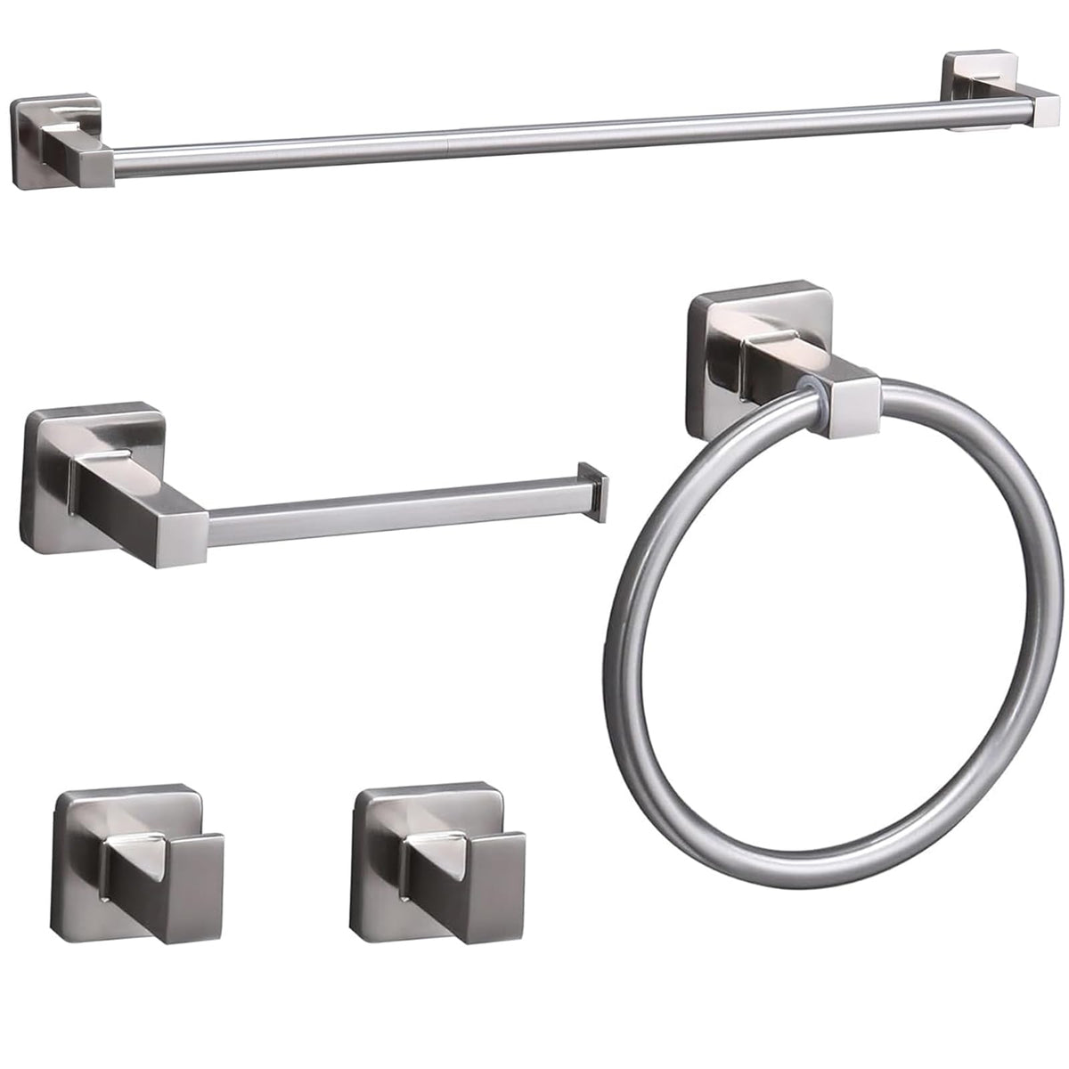 Ntipox 5 Pieces Bathroom Hardware Accessories Set,Stainless Steel 23.6" Hand Towel Bar Set, Toilet Paper Holder, Towel Holder for Bathroom,Towel Rack Set