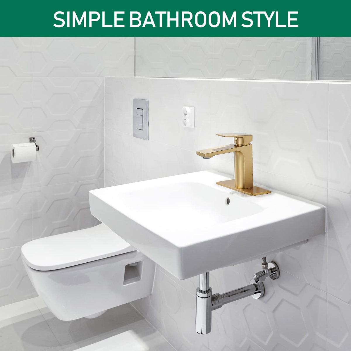 Brushed Nickel Bathroom Faucet Single Handle Bathroom Faucet 1 or 3 Hole Bathroom Sink Faucet with Deck Plate RV Bathroom Faucet 1.2 GPM