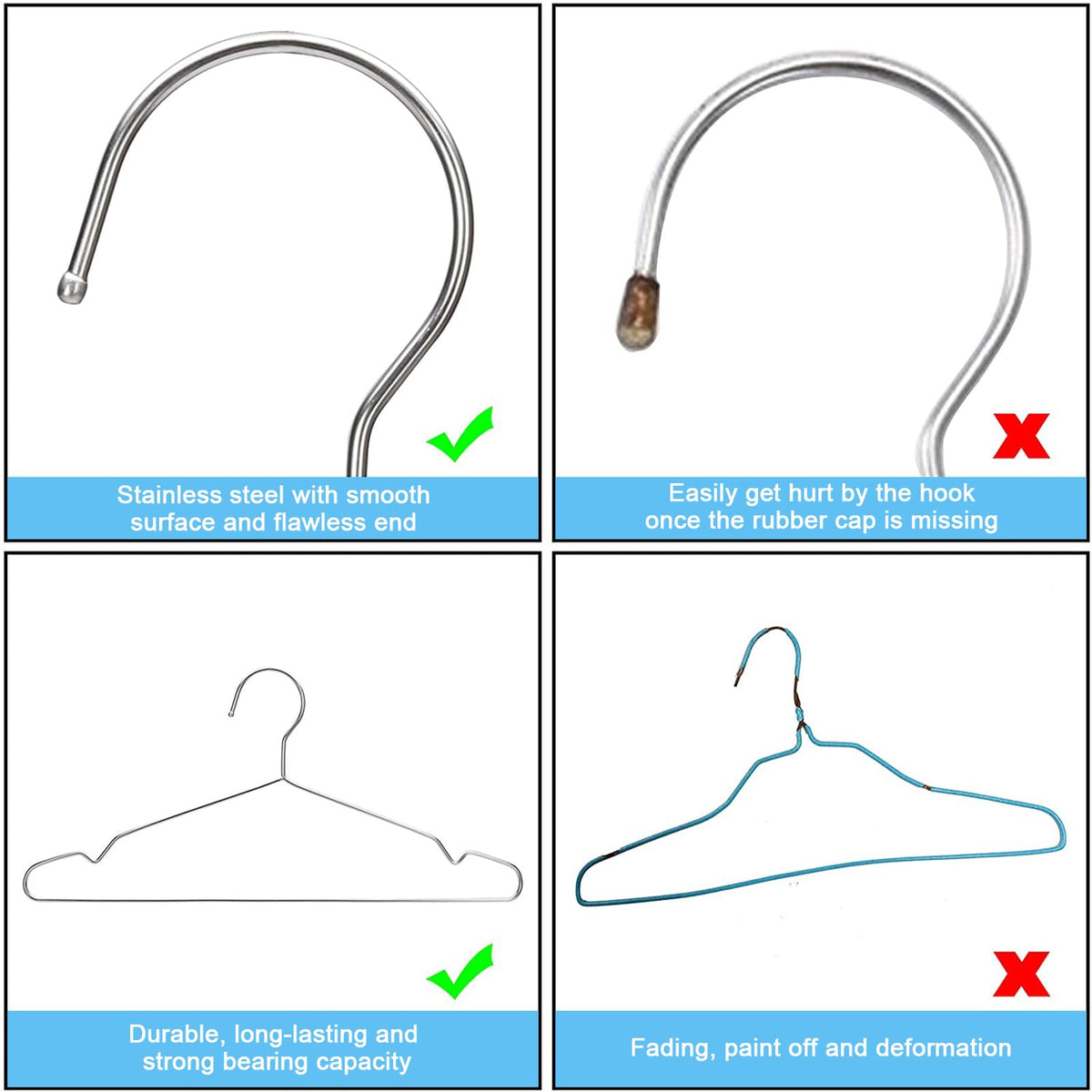 Seropy Stainless Steel Wire Hangers - Heavy Duty Clothes Hangers Bulk