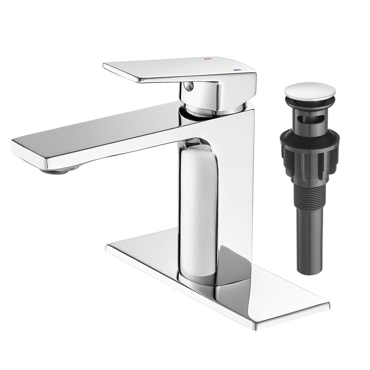 Brushed Nickel Bathroom Faucet Single Handle Bathroom Faucet 1 or 3 Hole Bathroom Sink Faucet with Deck Plate RV Bathroom Faucet 1.2 GPM