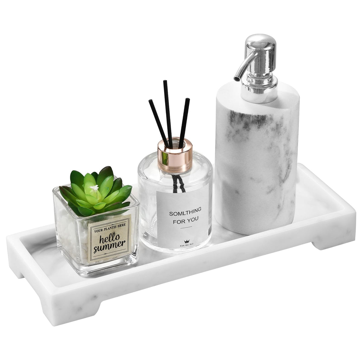 Luxspire Vanity Tray – Matte Black Bathroom &amp; Kitchen Organizer Tray