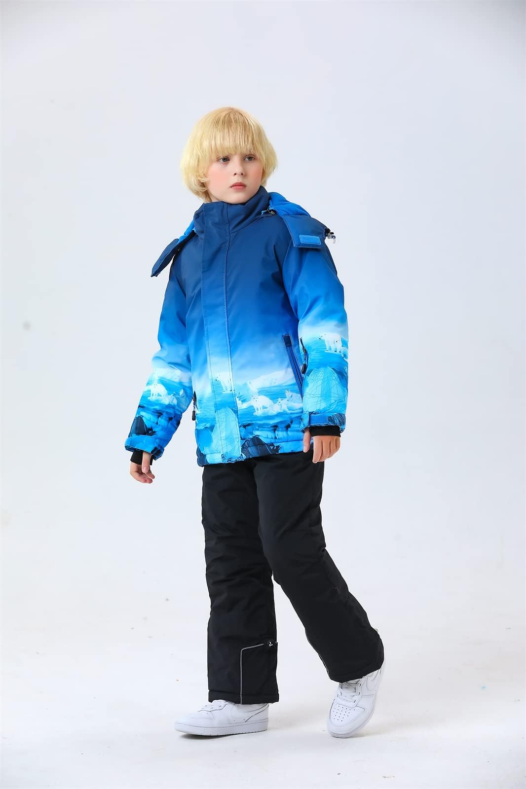 Kid's Snow Bib Pants Winter Waterproof Windproof Ski Pants Insulated Snowboard Overalls for Boys Girls(Black,14）