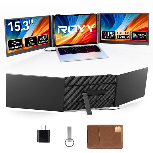ROYY 14"/15.6"/16" Laptop Screen Extender, 1080P FHD IPS/2.5K Portable Monitor