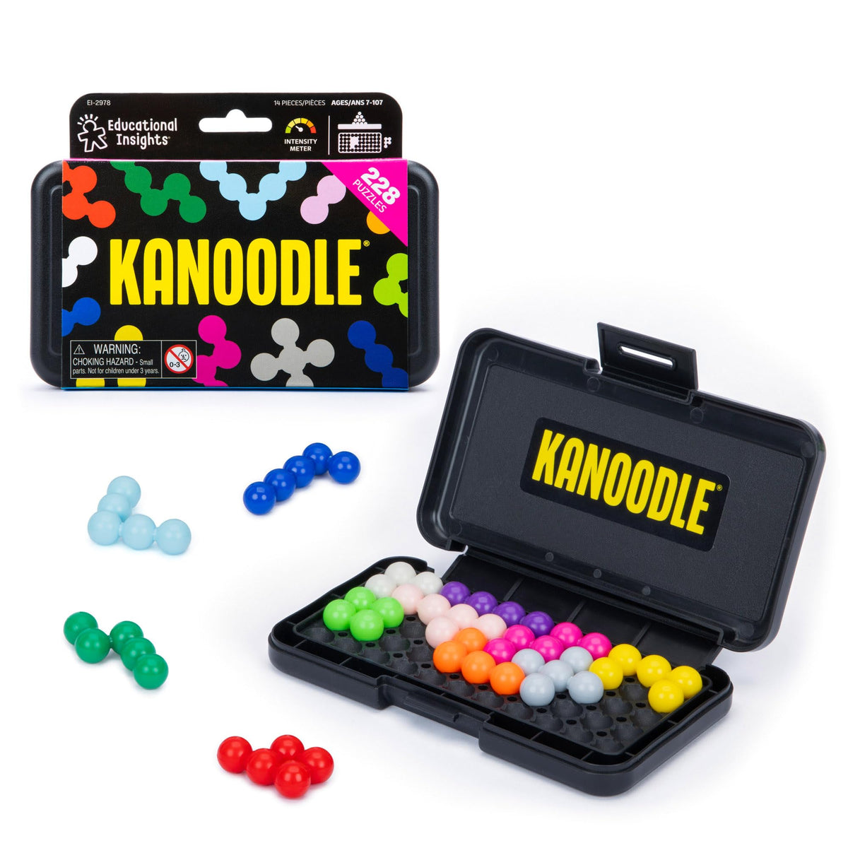 Educational Insights Kanoodle - Original 3D Brain Teaser Puzzle, Single Player Mind Challenge Toys, Handheld Travel Games, Challenging Logic Puzzles and Gifts for Kids, Teens & Adults Ages 7+