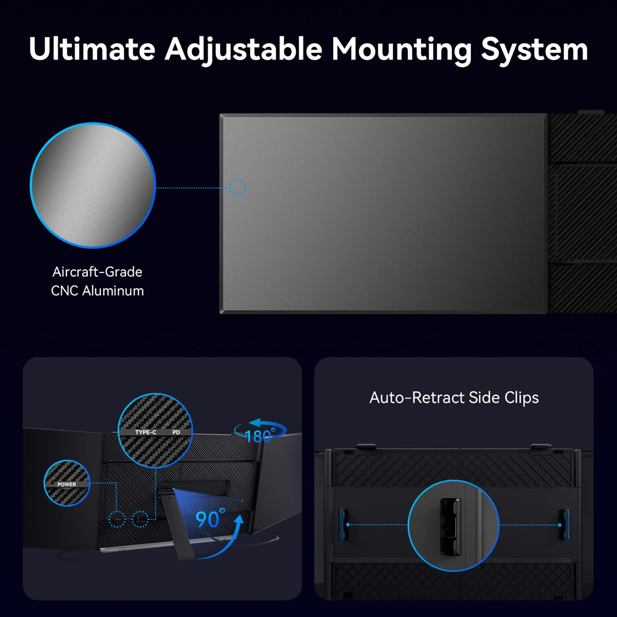 ROYY 14"/15.6"/16" Laptop Screen Extender, 1080P FHD IPS/2.5K Portable Monitor