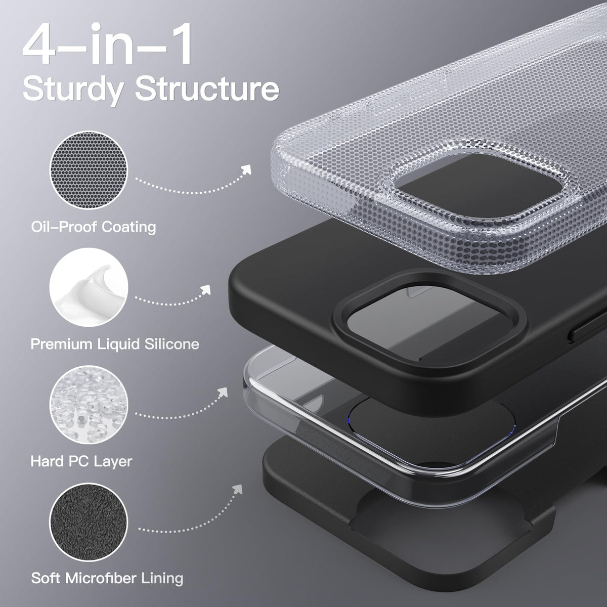 JETech Silicone Case for iPhone 15 Pro Max