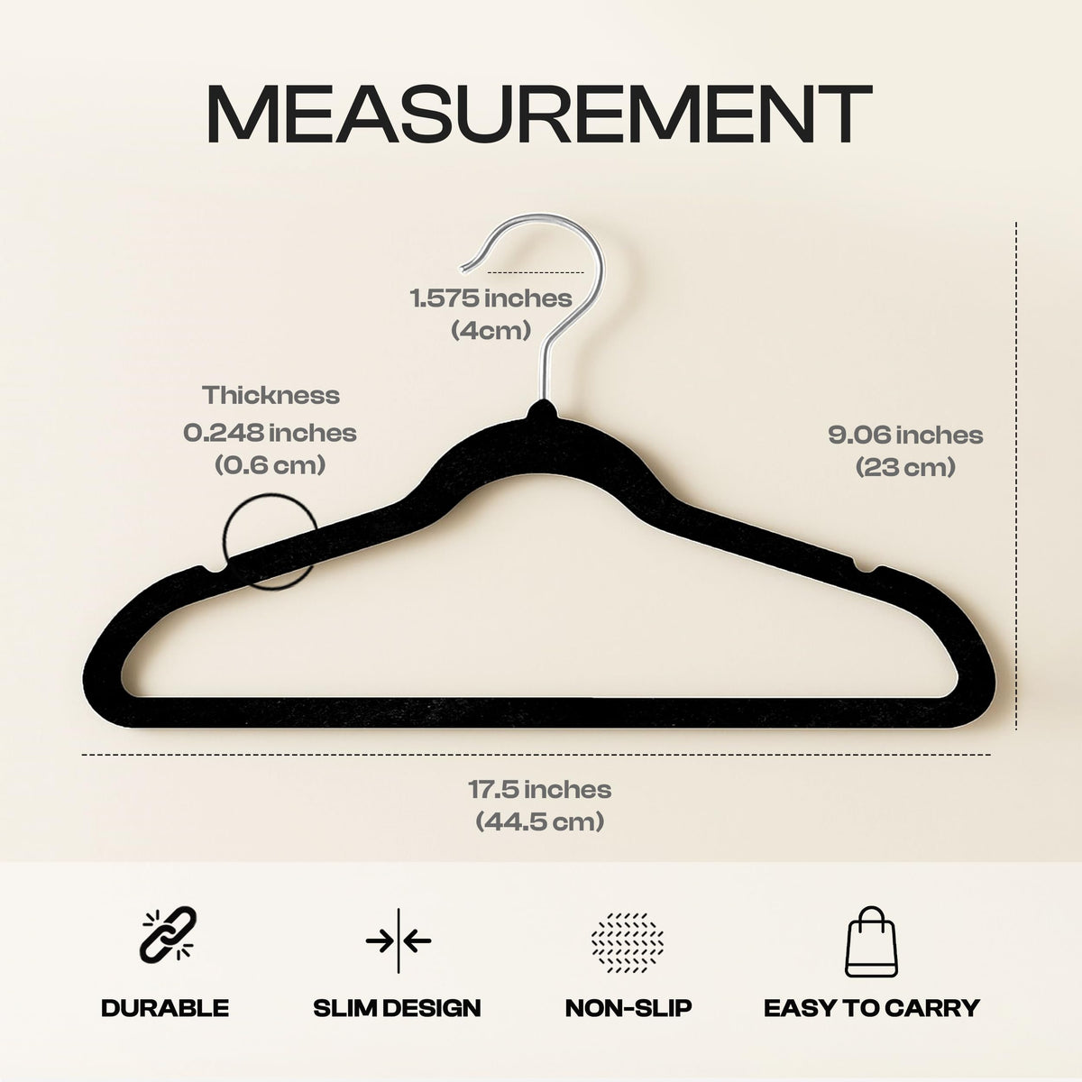 Velvet Hangers with Pants Bar | Non-Slip Slim Hangers for Closet Organization