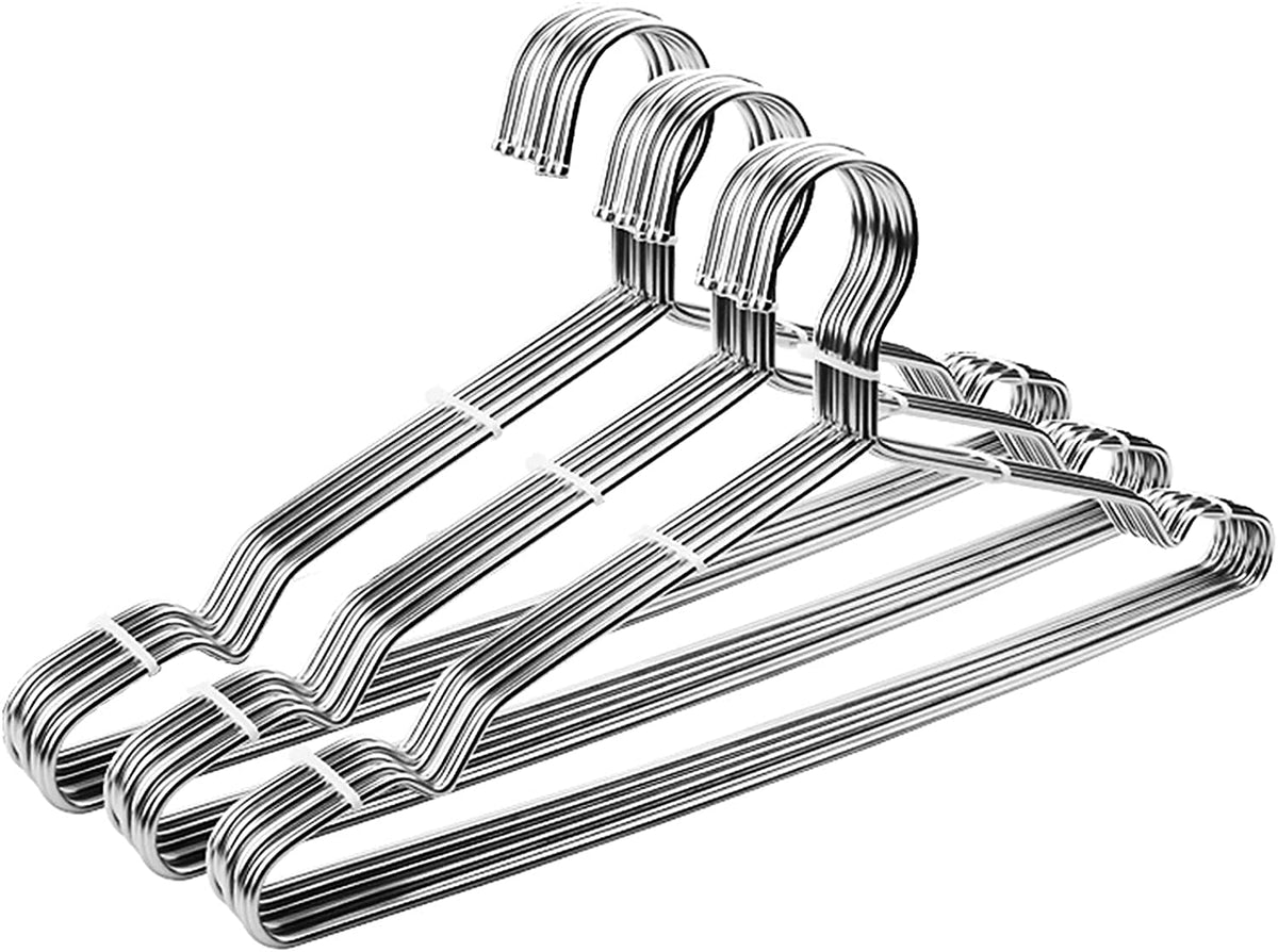 Seropy Stainless Steel Wire Hangers - Heavy Duty Clothes Hangers Bulk