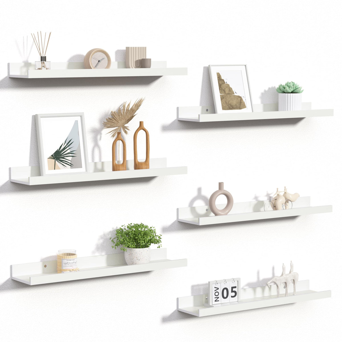 upsimples Floating Shelves for Wall Set of 6