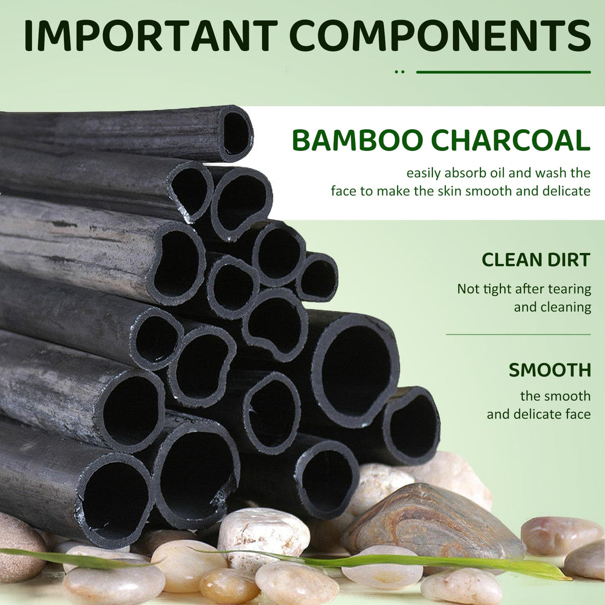 Blackhead Remover Mask | Bamboo Charcoal Peel Off Face Mask for Deep Pore Cleansing