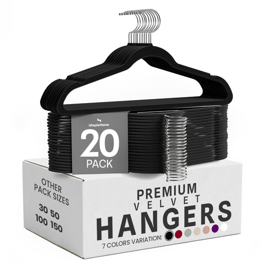 Velvet Hangers with Pants Bar | Non-Slip Slim Hangers for Closet Organization