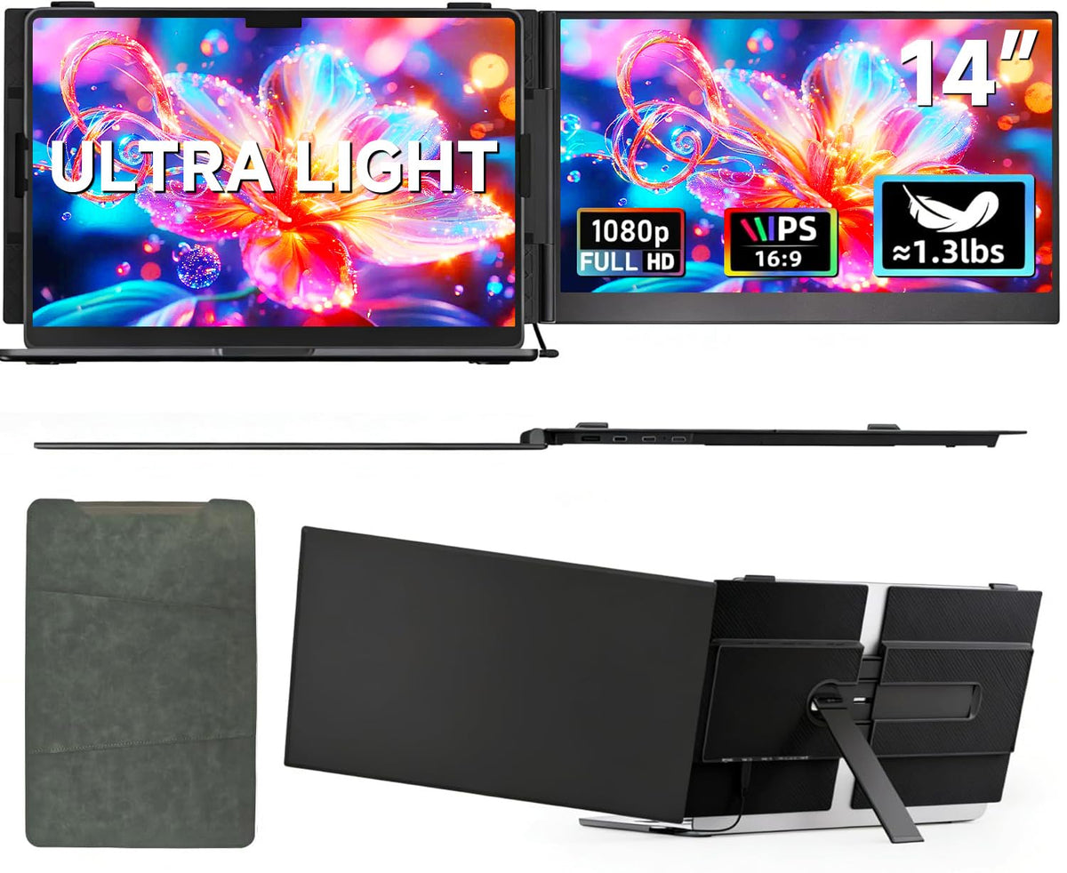 ROYY 14"/15.6"/16" Laptop Screen Extender, 1080P FHD IPS/2.5K Portable Monitor