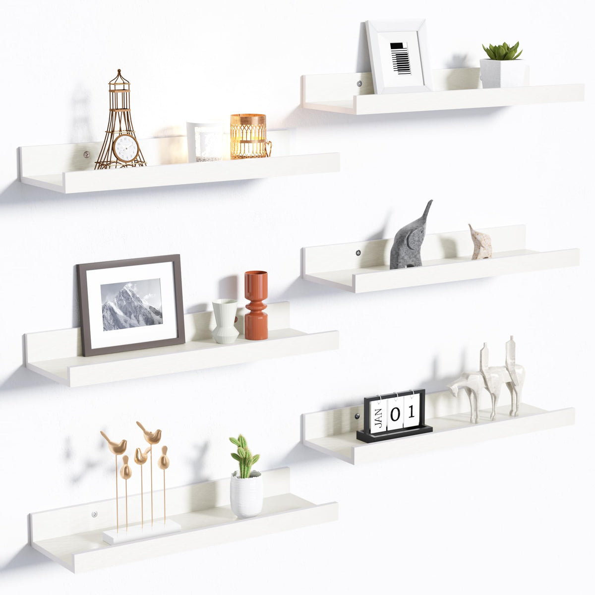 upsimples Floating Shelves for Wall Set of 6