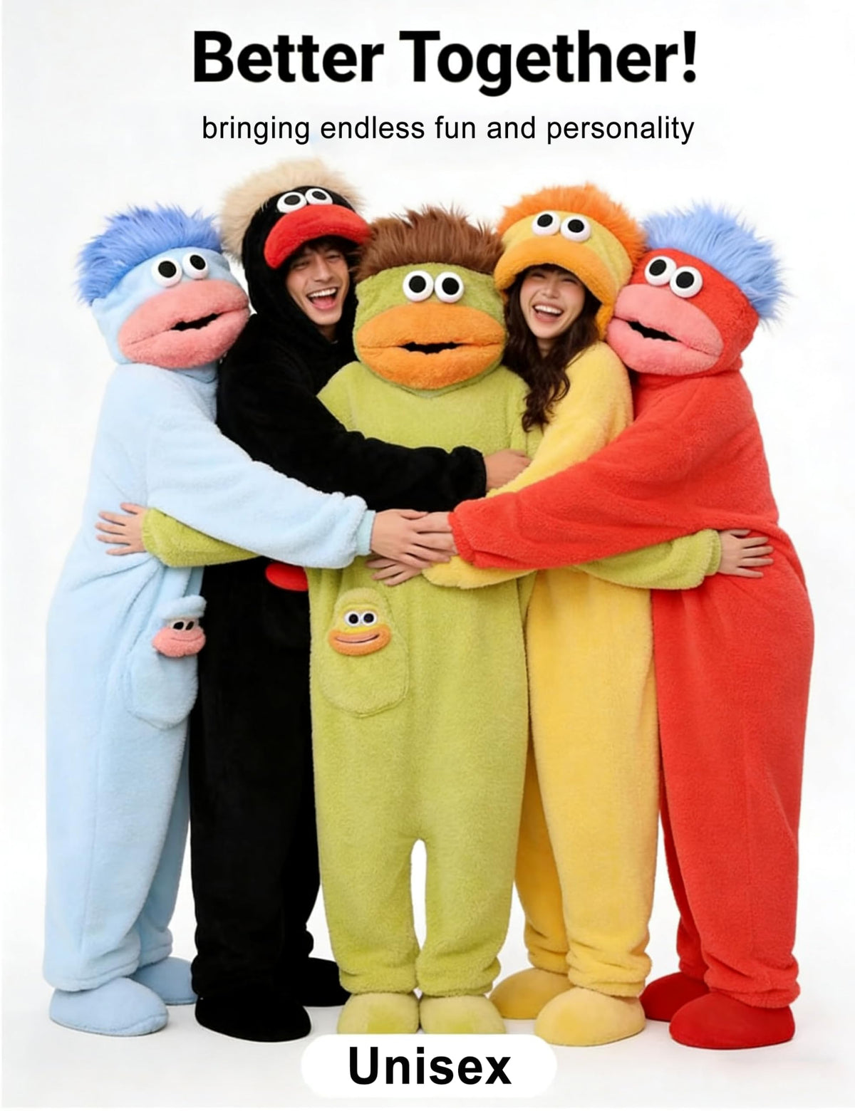 Brrioe Funny Big Mouth Monster Onesie Pajamas with Large Comb – Oversized Plush Fleece Hooded One Piece for Sleep & Party