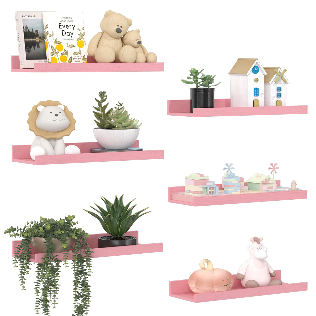 upsimples Floating Shelves for Wall Set of 6