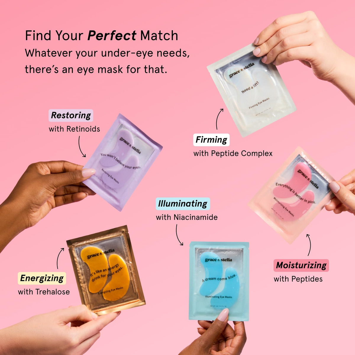 grace & stella Under Eye Patches Eye Masks for Puffy Eyes and Dark Circles - Gifts for Women, Bridesmaids, Birthdays, Bachelorette Party, Self Care Gifts for Women