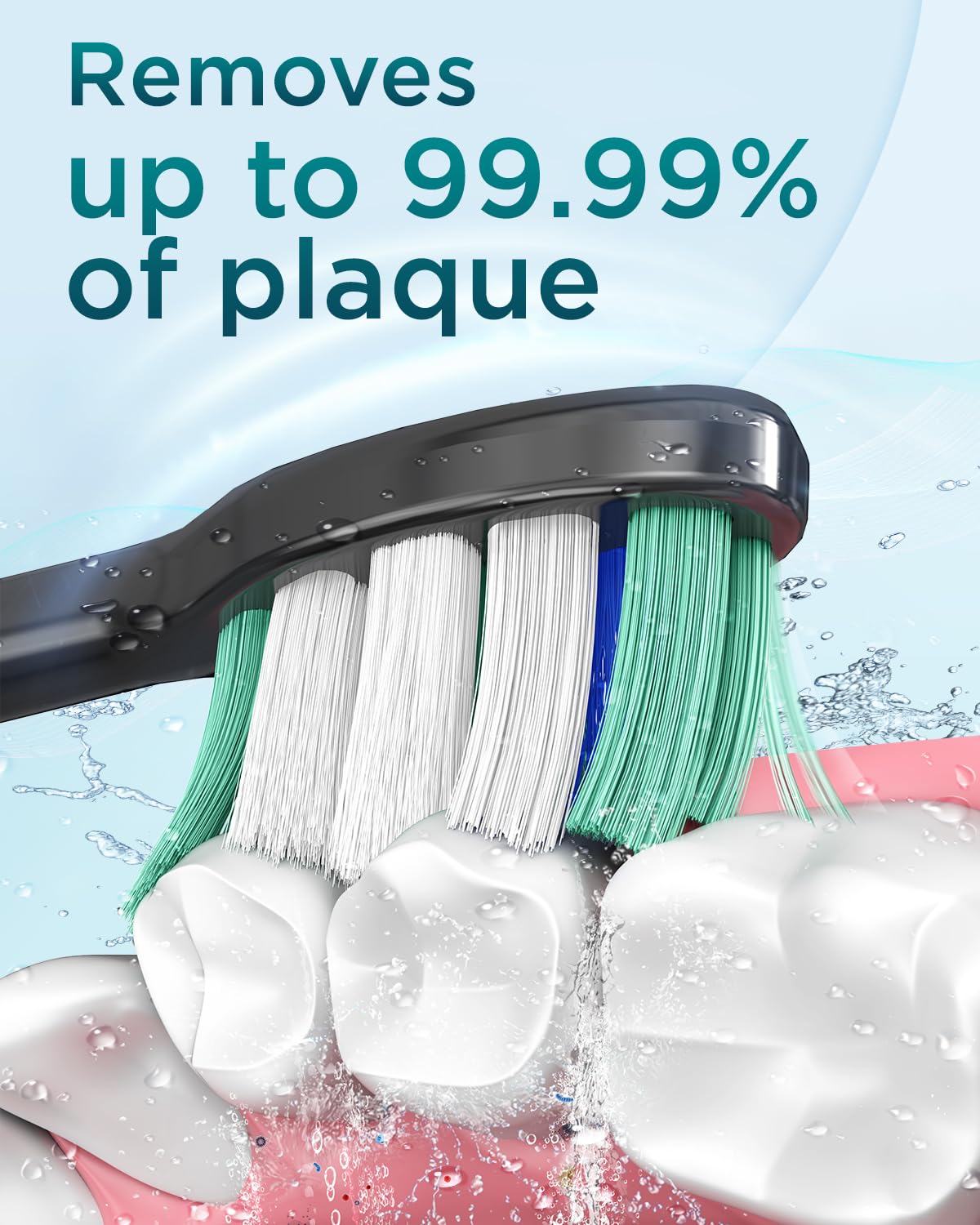 Ultrasonic Electric Toothbrush for Adults - MISSCOZY Reachargeable Electric Toothbrush with 8 Brush Heads, Travling Case, 5 Modes & Smart Timer, Ultra Sonic Toothbrush for 99% removing plaque
