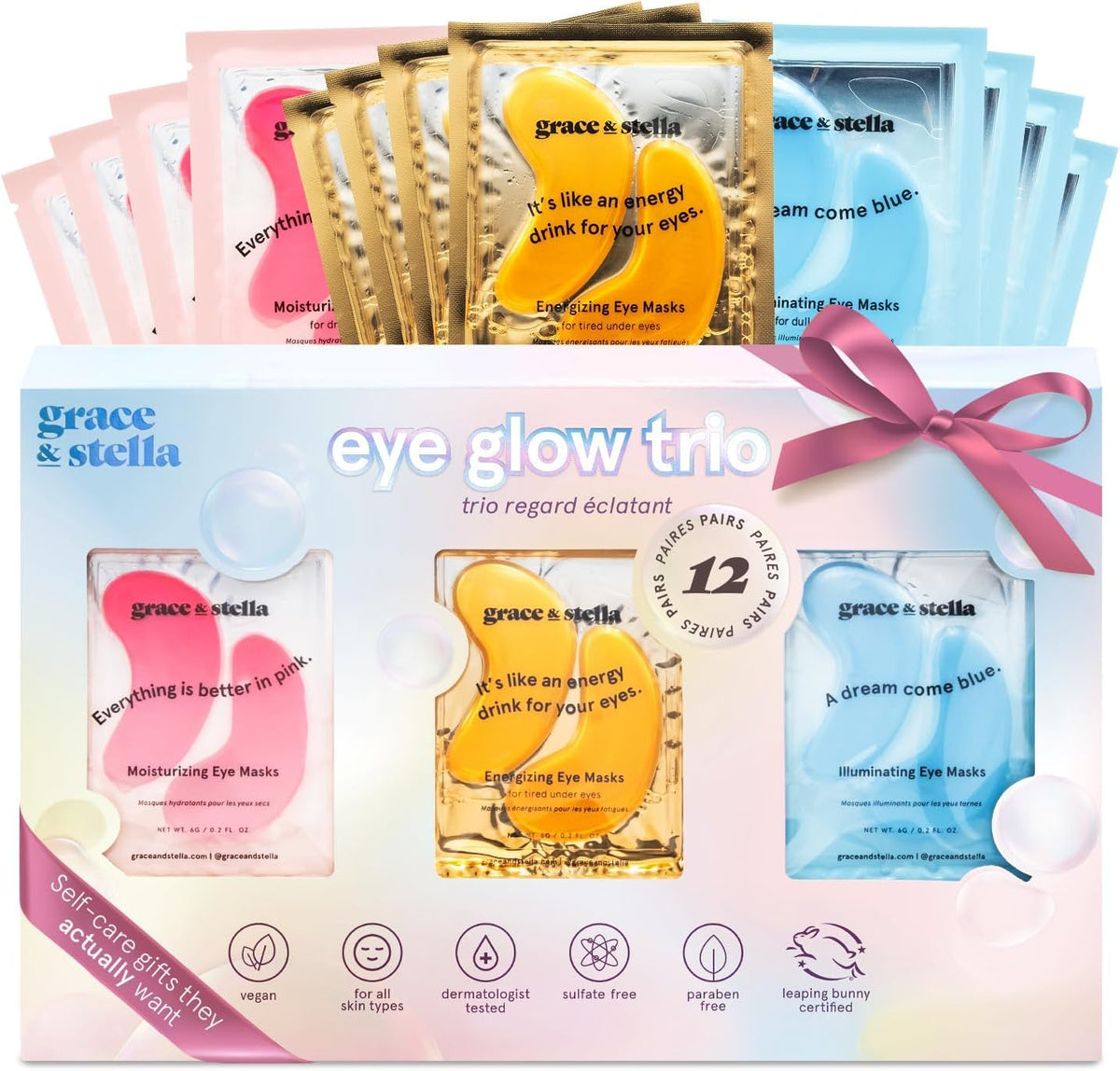grace & stella Under Eye Patches Eye Masks for Puffy Eyes and Dark Circles - Gifts for Women, Bridesmaids, Birthdays, Bachelorette Party, Self Care Gifts for Women