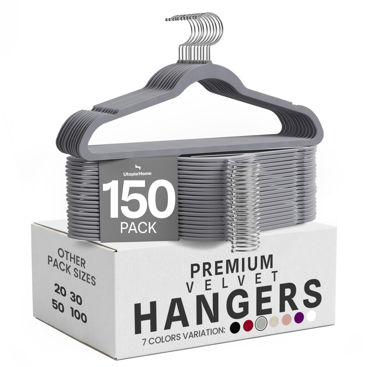 Velvet Hangers with Pants Bar | Non-Slip Slim Hangers for Closet Organization