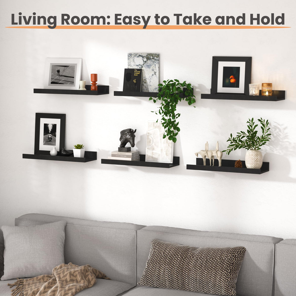 upsimples Floating Shelves for Wall Set of 6