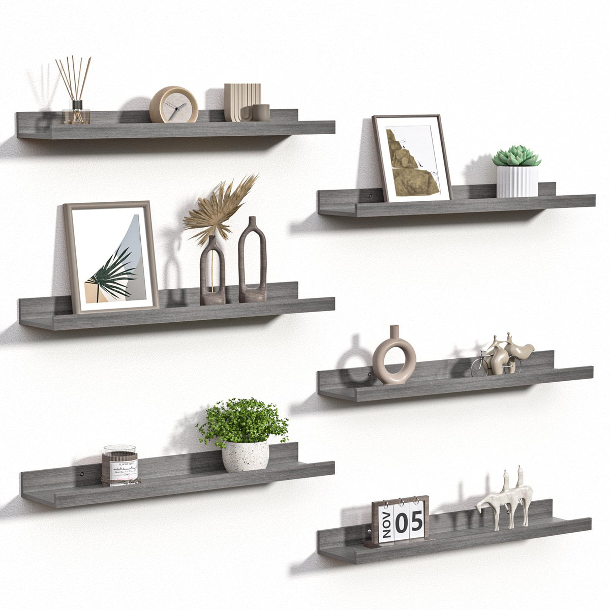 upsimples Floating Shelves for Wall Set of 6