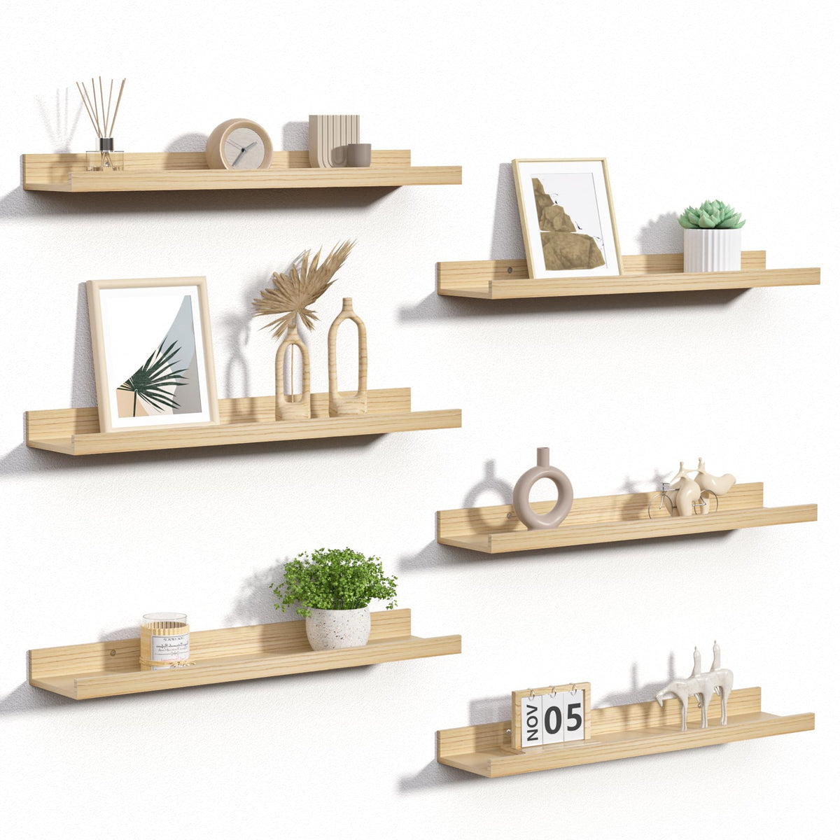 upsimples Floating Shelves for Wall Set of 6