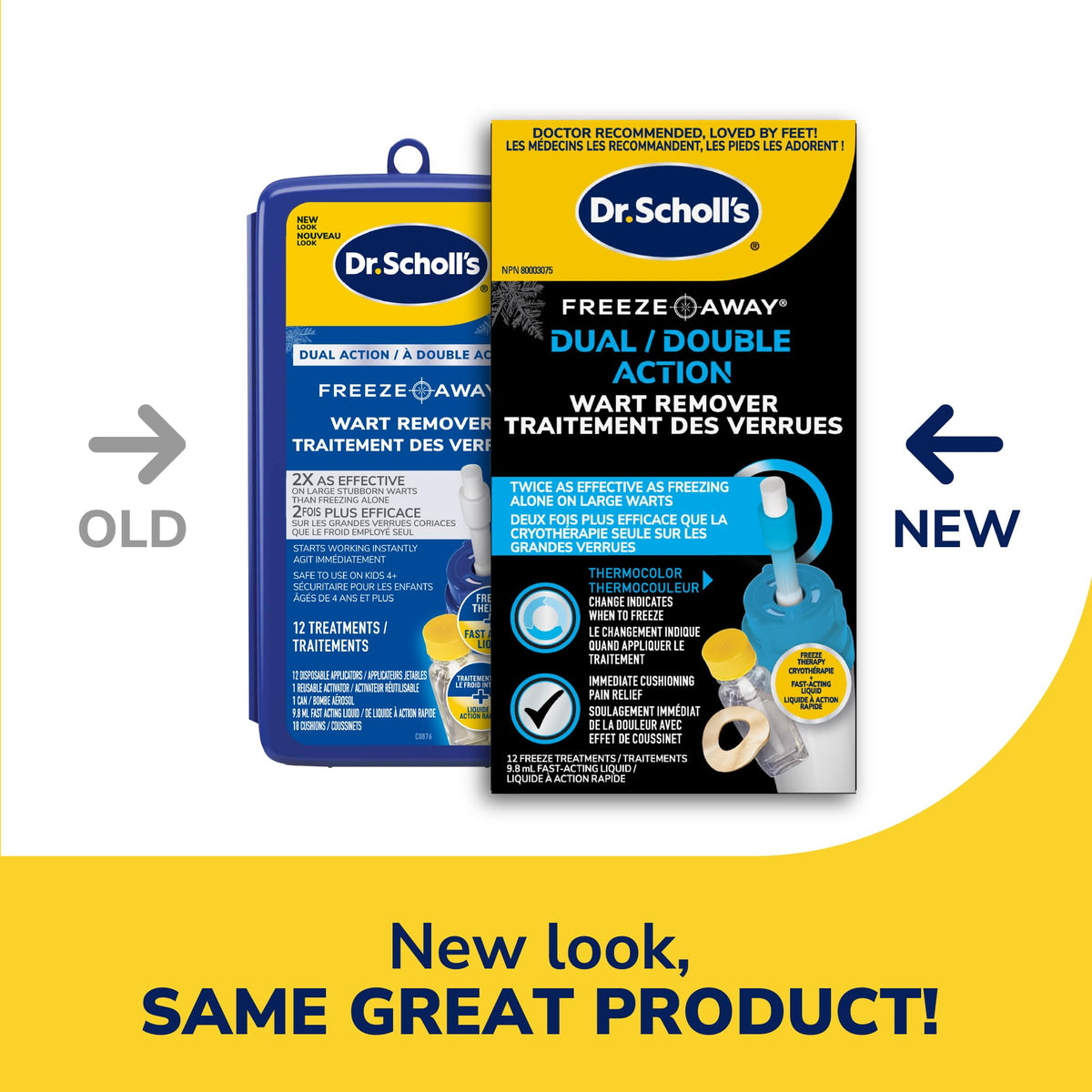 Dr. Scholl's Dual Action FreezeAway Wart Remover – 12 Treatments for Common &amp; Plantar Warts