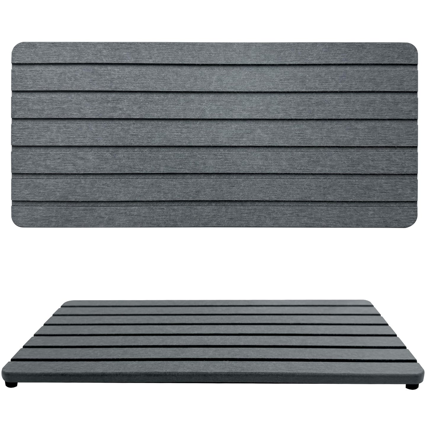 NiuYichee Water Absorbent Diatomite Coasters – Rectangle Grooved Design